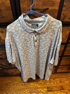 Hogan Blue Floral-Print Men's Polo Shirt 3XL